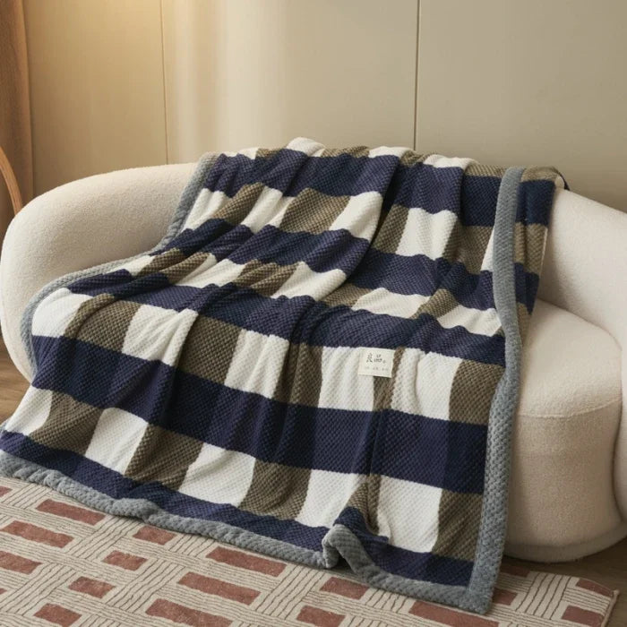 Soft Chenille Knit Throw Blanket - Machine-Washable Crochet Blanket for Couch & Bed