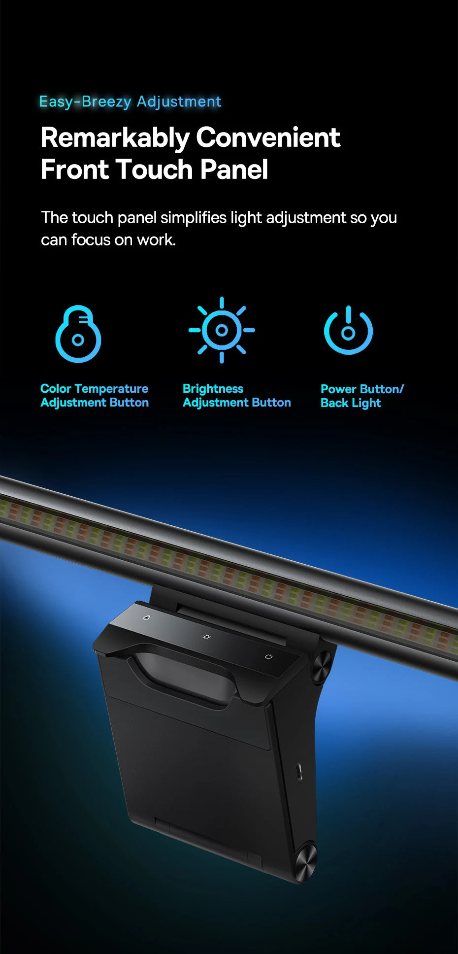 Baseus Screen Light Desk Lamp – USB Hanging LED Light for Computer Monitor, Laptop, and Study Reading