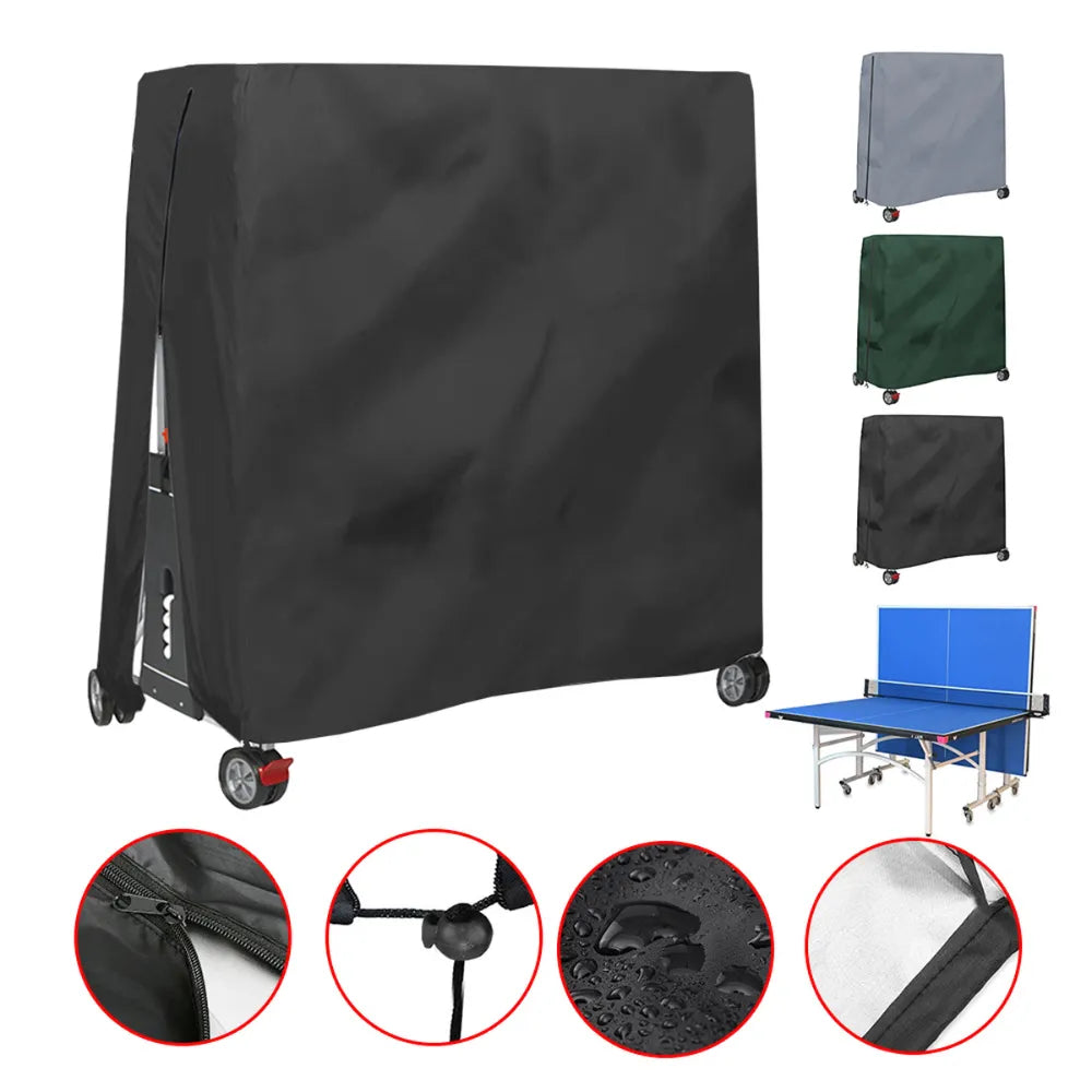 Heavy Duty Waterproof Ping Pong Table Cover - 210D Oxford Cloth Indoor/Outdoor Table Tennis Storage Accessories