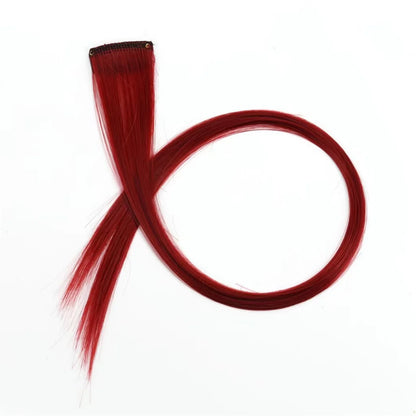 5PCS Long Straight Clip-In Hair Extensions - Synthetic Hairpieces for Women, Cosplay & Parties