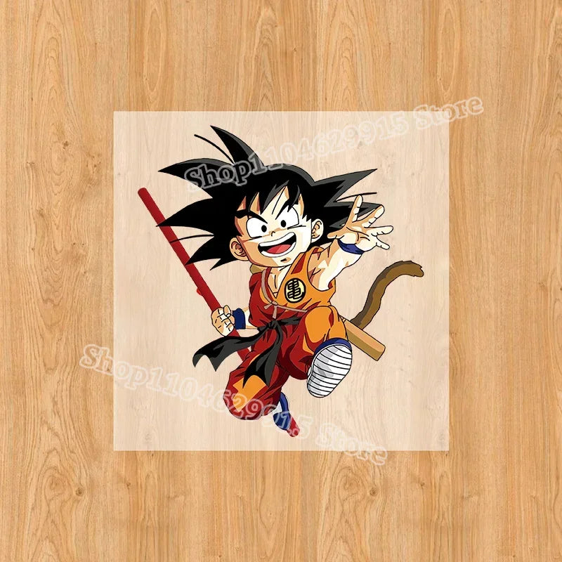 Dragon Ball Goku Heat Transfer Sticker – DIY Anime Iron-On Patch for T-Shirts & Sweatshirts