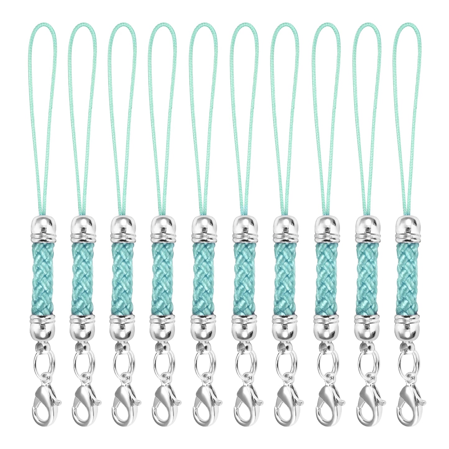 10Pcs Lanyard Strap Set - Lobster Clasp Rope Keychain Hooks Mobile Charms & Key Ring Accessories