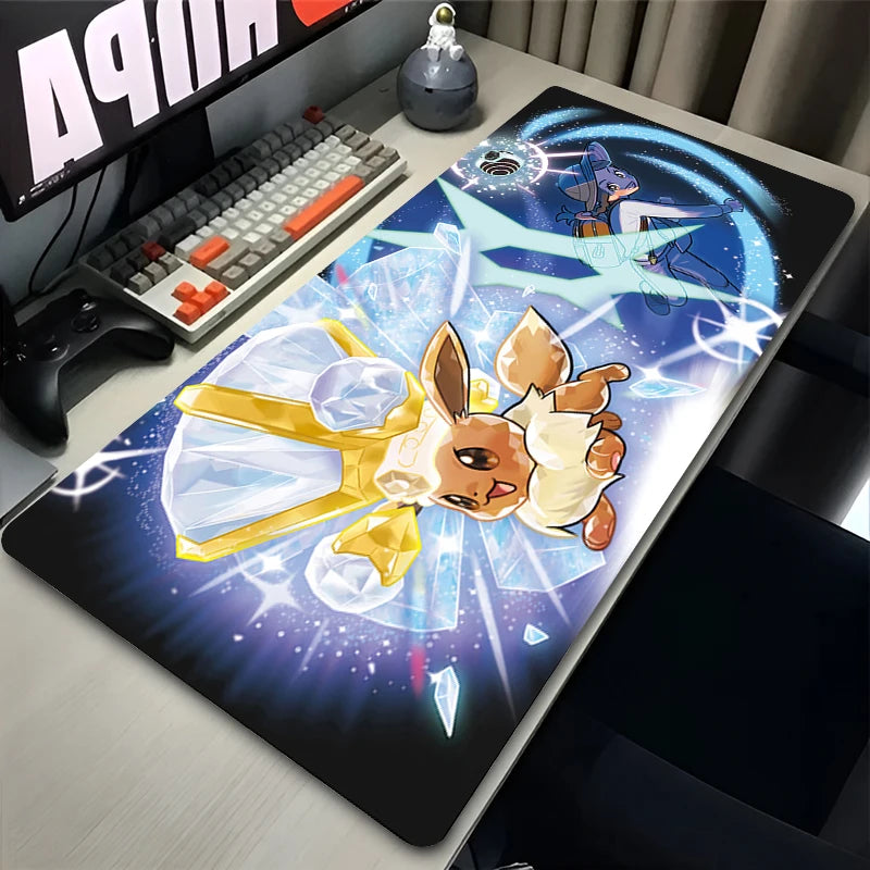 Pokémon Eevee Anime Gaming Mouse Pad - Colorful Rubber Desk Mat for PC, Laptop, Keyboard, and Gaming Setup
