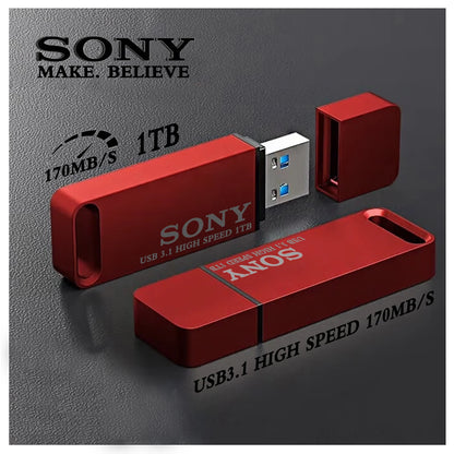 SONY High-Speed PenDrive – 2TB, 1TB, 512GB, 256GB USB Flash Drive for Xiaomi Phones, Portable Metal USB Stick