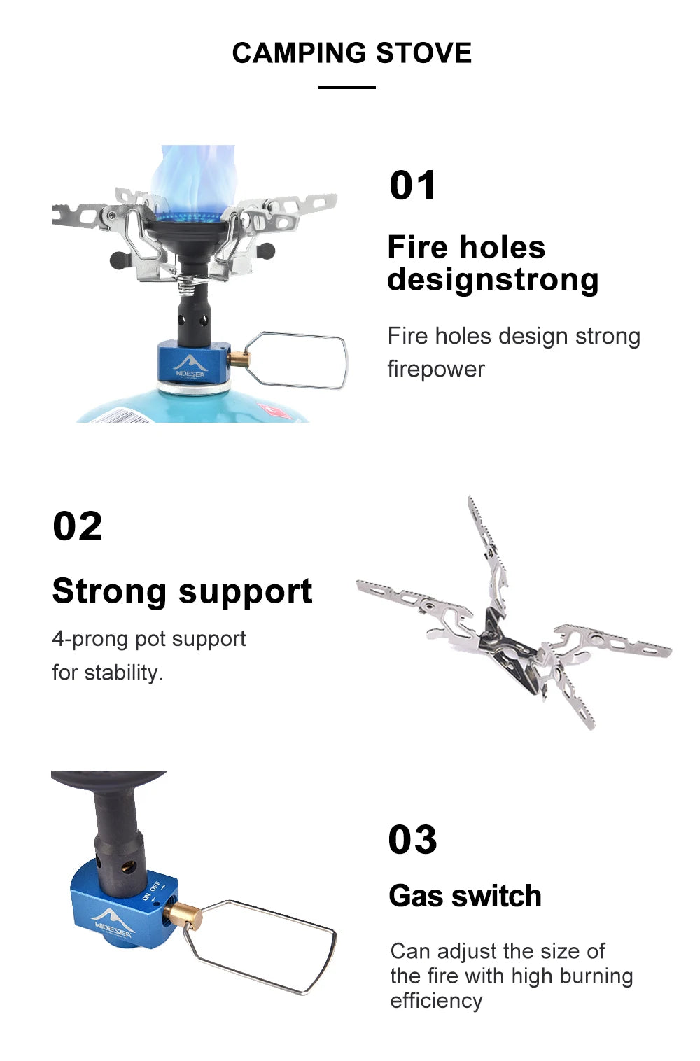 Outdoor Camping Gas Burner 3300W – Portable Stove for Survival, Bushcraft, and Tourist Kitchen
