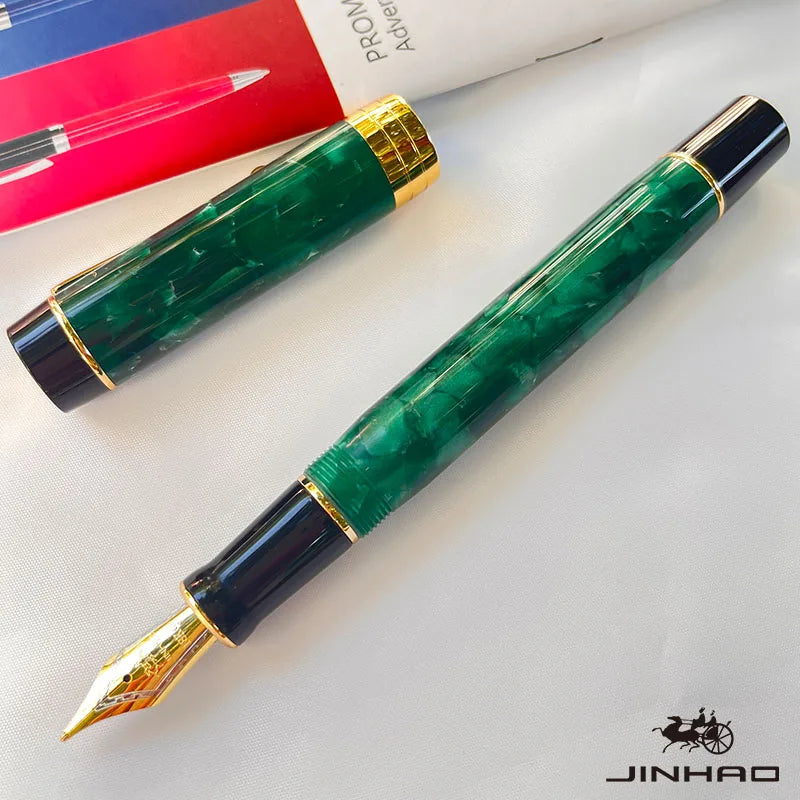 Jinhao 100 Celluloid Fountain Pen – Classic Style Fine Nib with Refillable Converter | Smooth Writing Instrument