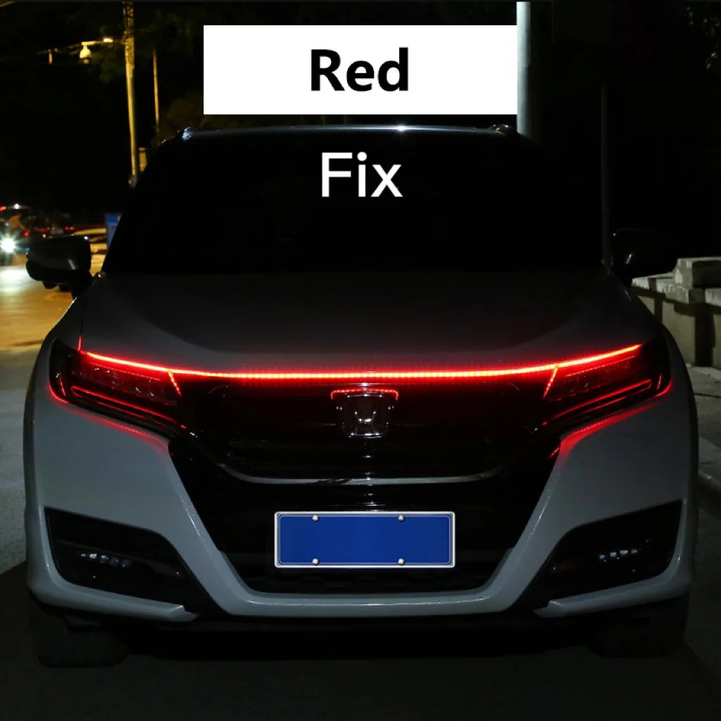 RXZ LED Car Hood Running Light - 12V Dynamic Scan DRL Decorative Ambient Lamp