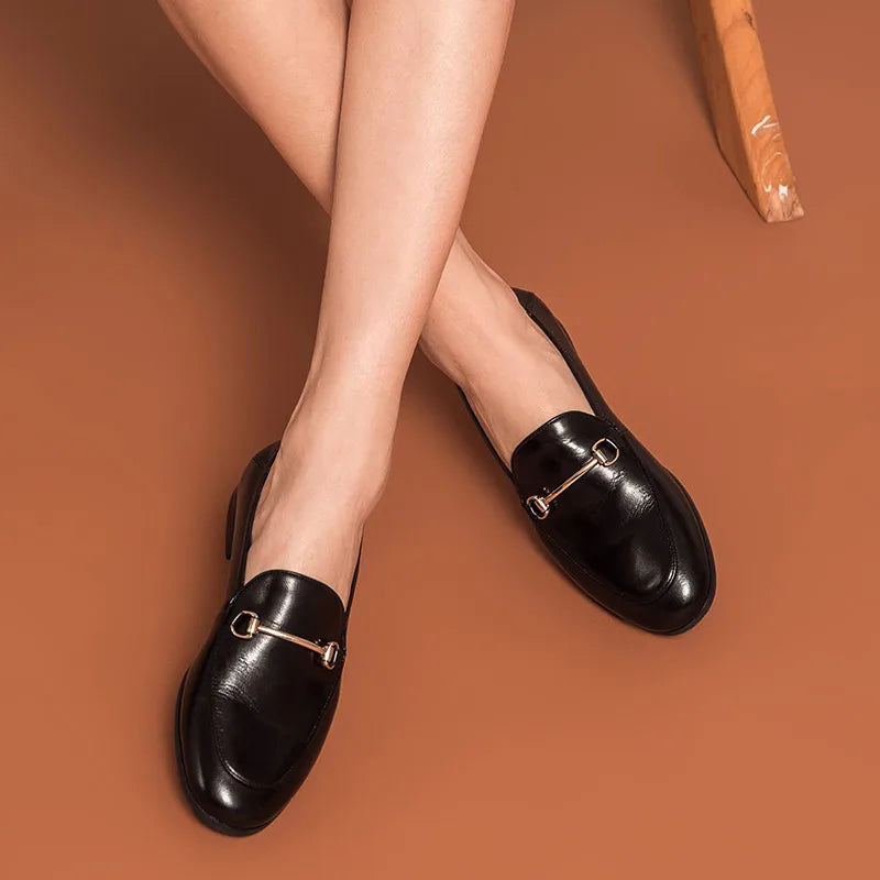 BEAUTODAY Women’s Dress Loafers – Cow Leather & Sheepskin Formal Business Shoes, Handmade Spring/Autumn 2025 27171
