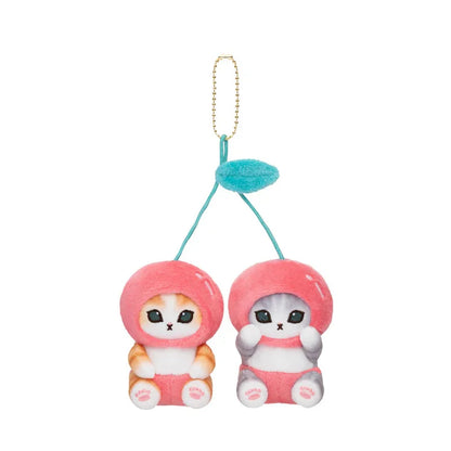 Yoyo Japanese Style Mofusand Plushie Shark Cat Keychain — Cute Fruit & Vegetable Soft Pendant Gift for Girls