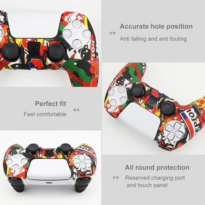 Protective Silicone Cover for PS5 Controller – Anti-Slip Skin Case with Thumb Grips for PS5 Slim Gamepad