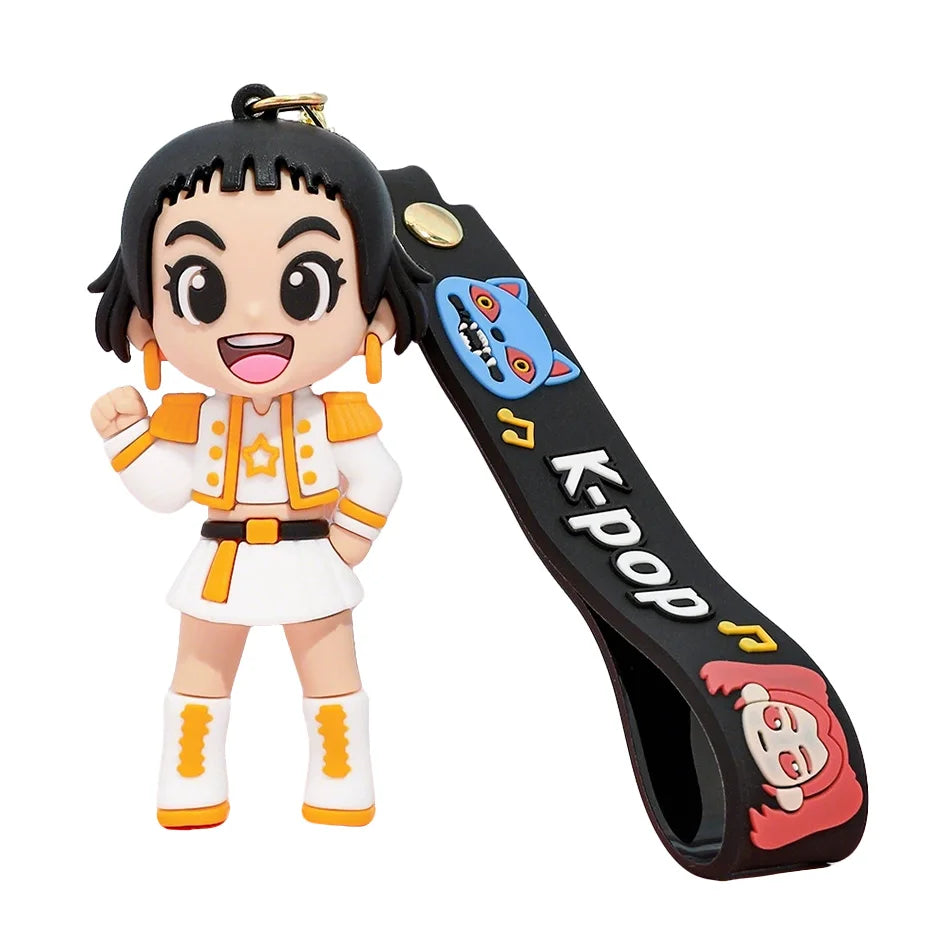 3D Printed Anime & K-Pop Keychains – Demon Hunters Girls & Cute Tiger Doll Action Toys, Perfect Christmas Gifts
