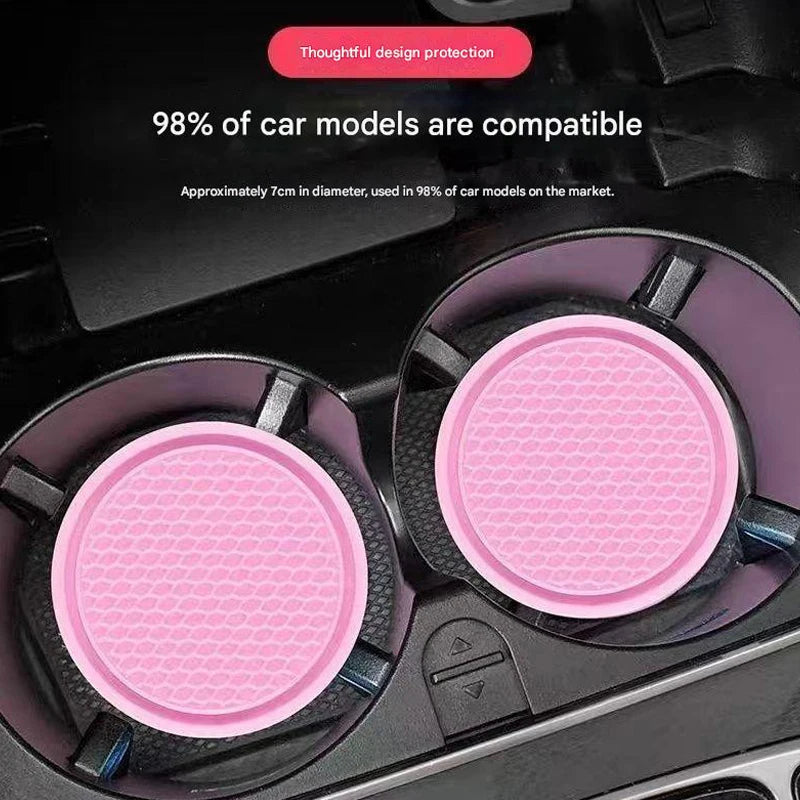 4PCS Universal Silicone Car Cup Holder Inserts – Anti-Slip Round Mats for Center Console Storage & Interior Protection