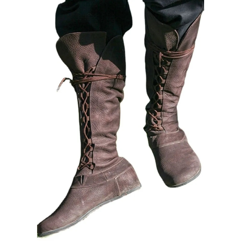 Medieval Cosplay Leather Boots - Retro Princess Prince Knight Gothic Halloween Carnival Shoes