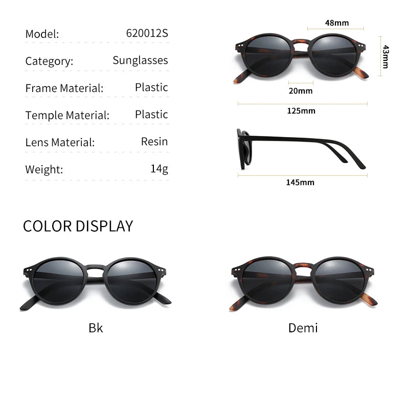 ZENOTTIC Retro Small Round Polarized Sunglasses – Lightweight Vintage UV400 Shades for Men & Women