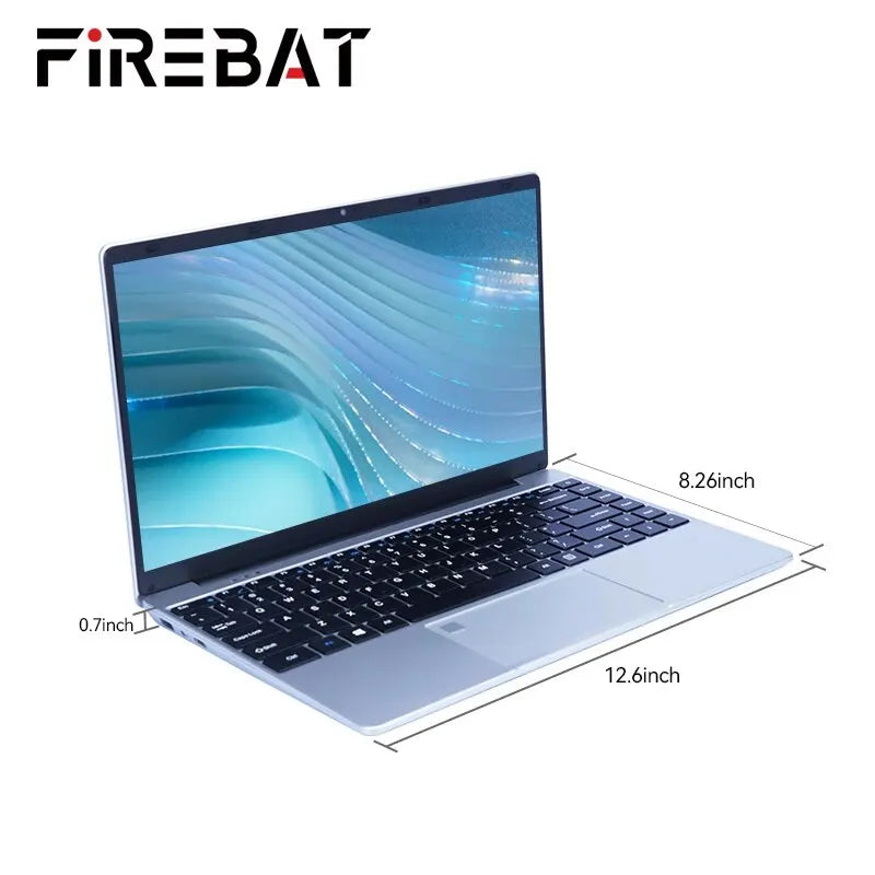 FIREBAT A14 Laptop — 14.1" FHD | Intel N5095 | 16GB LPDDR4 RAM | 512GB/1TB SSD | Lightweight Business Notebook with Fingerprint Unlock