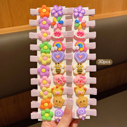 30PCS Cute Cartoon Hair Clips - Sweet and Stylish Hair Accessories for Girls, Everyday Hairstyles, and Casual Wear