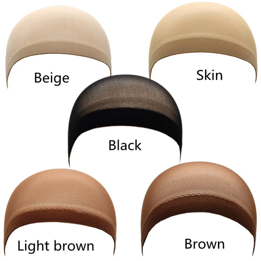 2PCS Stretch Mesh Wig Caps – Black & Brown Stocking Wig Cap for Weave, Hair Nets for Making Wigs