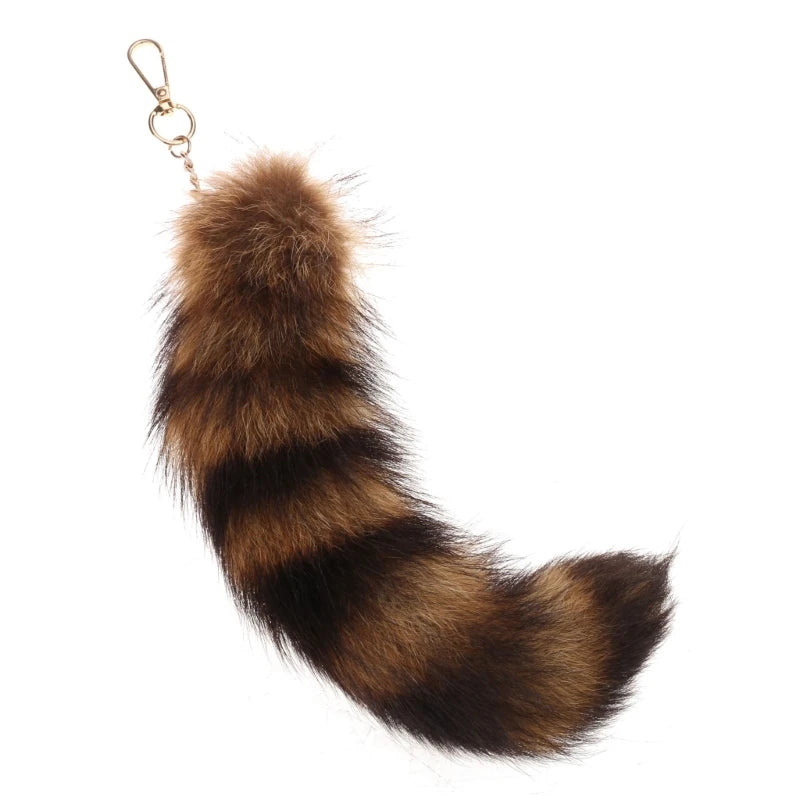 Raccoon Tail Keychain — Creative Coat Tail Key Ring Chain, Unique Gift for Men