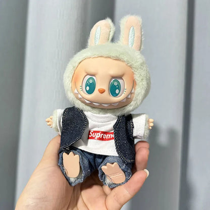17cm Lovely Labubu Doll Clothes - First & Second Generation Supreme Clothing Set, Multi-Color Outfits