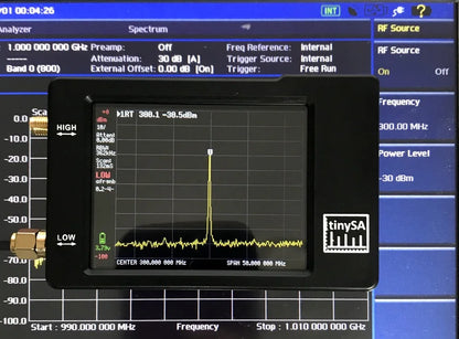 Original Hugen TinySA Spectrum Analyzer – 2.8-Inch Display, 100kHz to 960MHz Handheld with ESD Protection