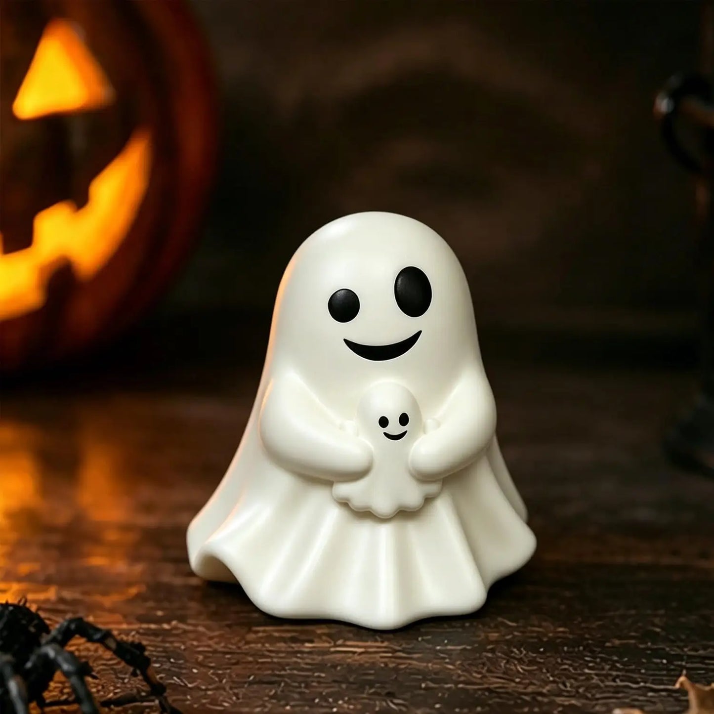 Middle Finger Ghost Statue - Cute Halloween Horror Figurine for Coffee Table & Home Decor