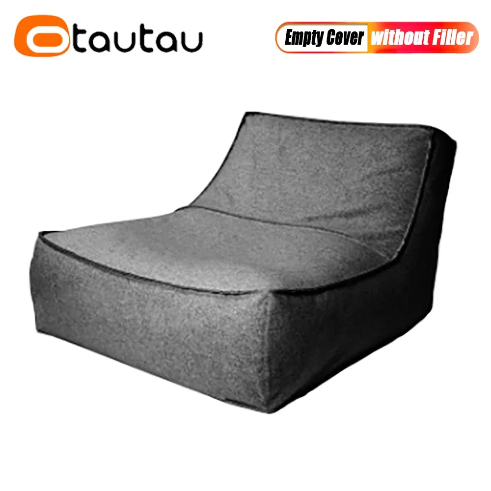 OTAUATU Cotton Linen Bean Bag Lounger Cover - Outdoor Garden, Beach & Poolside Sofa Bed Pouf Cover
