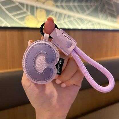 A-Z Leather Initial Keychain - Braided Wristband Pendant for Men & Women, Car, Bag & Phone Case Charm