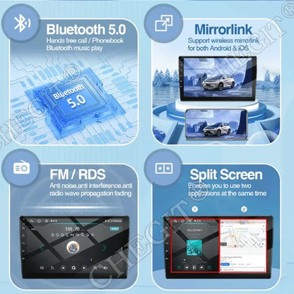 7/9/10-Inch Android 13 Car Radio - Wireless CarPlay, Bluetooth, 64GB Multimedia Stereo