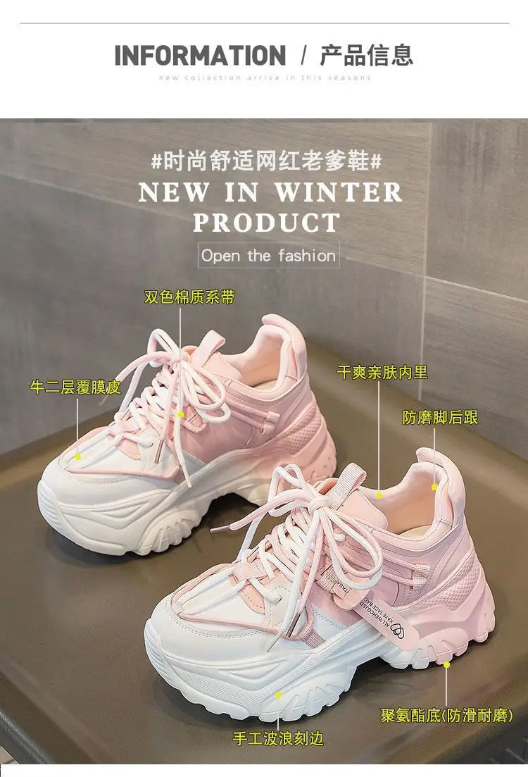 Women's Platform Sneakers - 2024 Spring Fashion Thick Sole Casual Shoes & Tennis Trainers