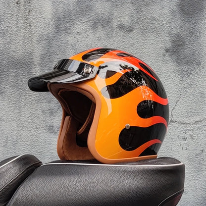 Retro 3/4 Semi-Open Motorcycle Helmet — Cross-Country Winter Riding Accessories