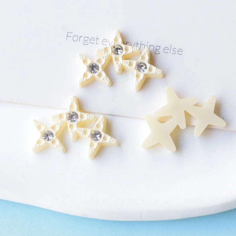 WFFNNKC 10Pcs Kawaii Rhinestone Star Flatback Resin DIY Accessories – Wedding, Scrapbooking, Hairpin, Jewelry & Brooch Decor