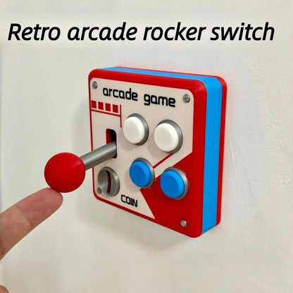 Retro Arcade Joystick Switch Plate Cover - 3D Printed Gaming Room Wall Decor