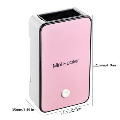 Portable Electric Desktop Space Heater - Mini Warm Air Fan, Hand Warmer & Compact Winter Heating for Home, Dormitory and Office Use