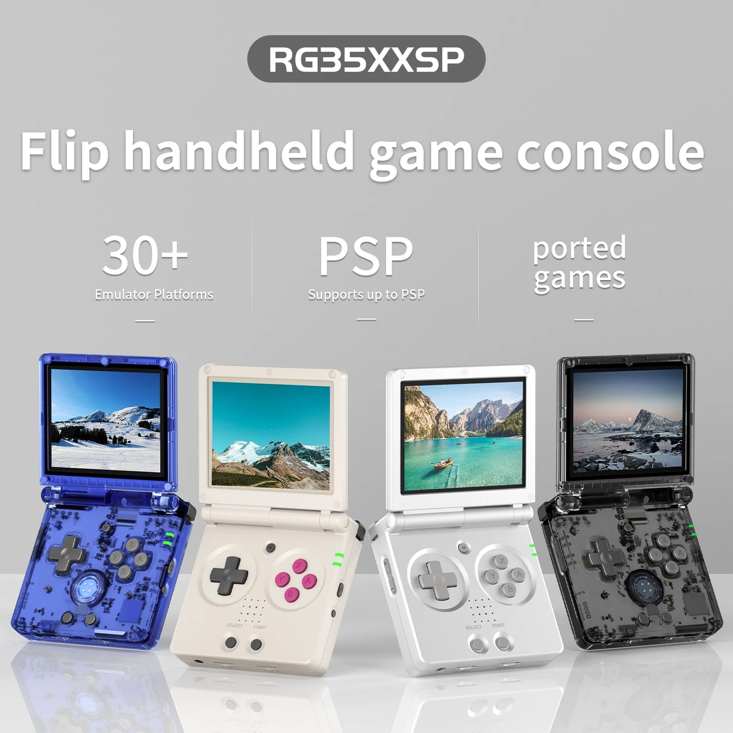 ANBERNIC RG35XXSP Retro Handheld Game Console – 3.5'' IPS Screen, 3300mAh Battery, HDMI Out, Bluetooth 4.2, 5K Games