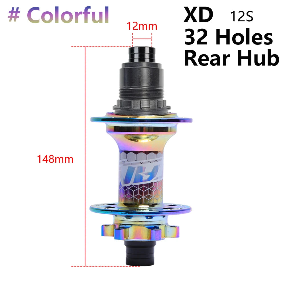 BOOST MTB Bicycle Hub - 148x12mm Aluminium Bike Hub 6 Pawls 120 Click HG XD Micro Spline 32H 8-12 Speed