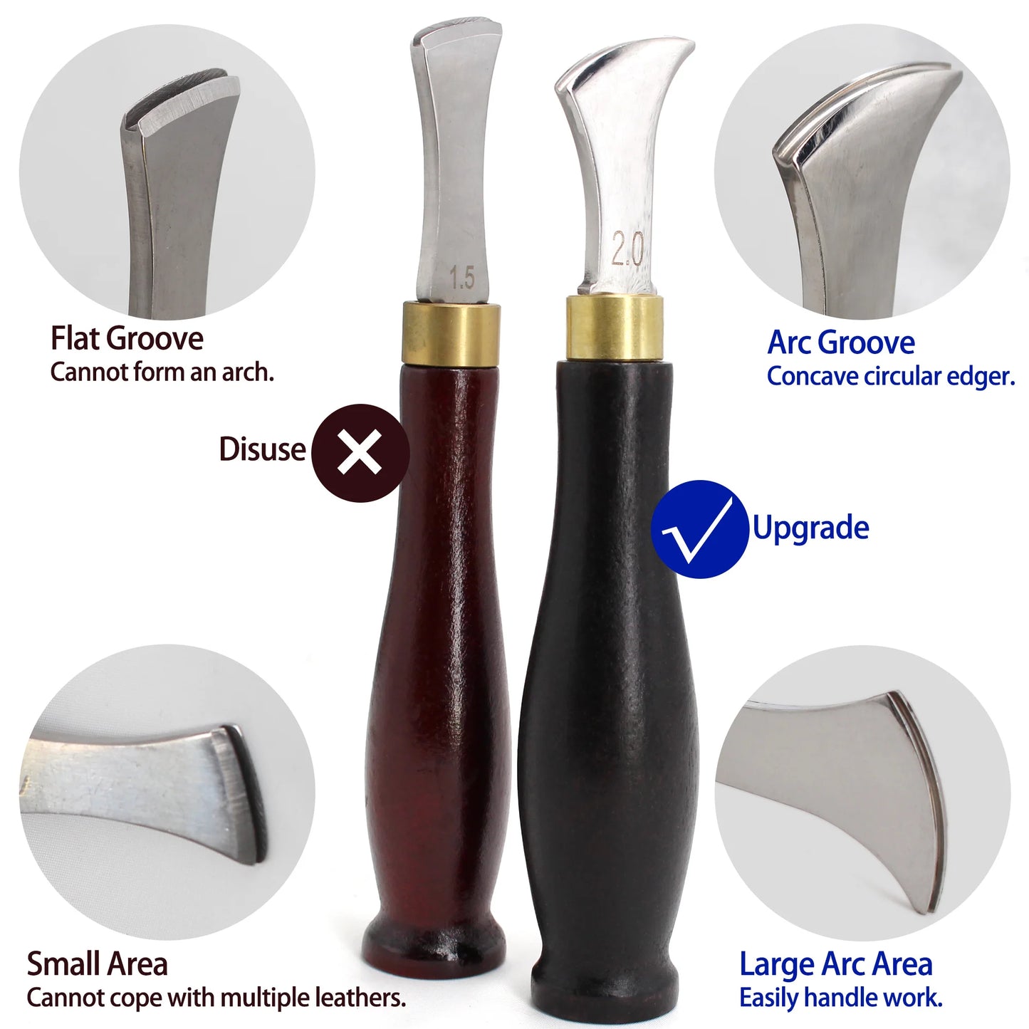Leather Edge Creaser Tool – Stainless Steel Shallow Slot Groove for Leathercraft Crimping & Hot Pressure Work