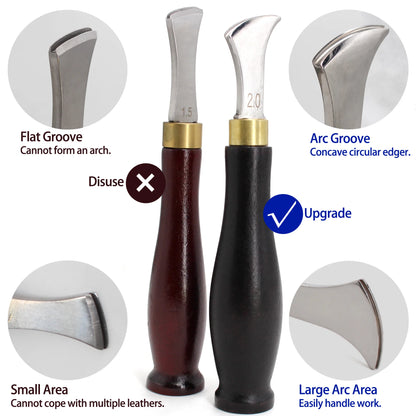Leather Edge Creaser Tool – Stainless Steel Shallow Slot Groove for Leathercraft Crimping & Hot Pressure Work