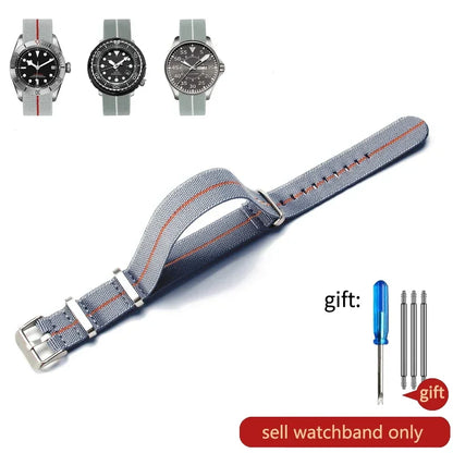 60's French Army Nylon Watch Strap - Woven Military Watch Band for Rolex, Seiko, Tudor & Omega