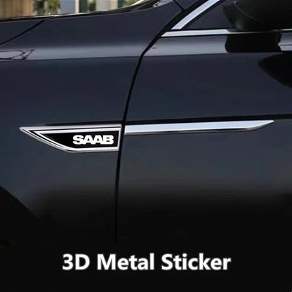 Stainless Steel Car Fender Side Blade Decal – Body Protective Sticker for SAAB 9-3, 9-5, 900, 9000