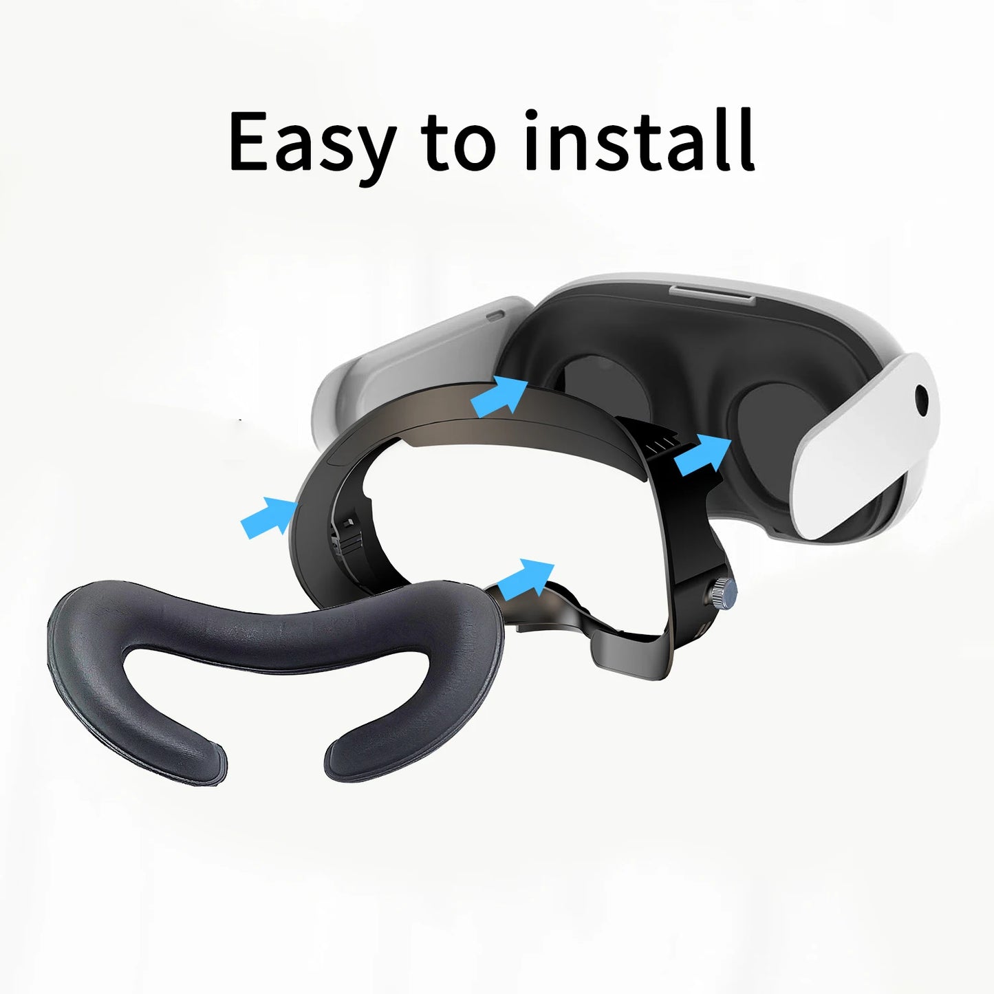 Adjustable PU Leather Facial Replacement Foam Bracket for Meta Quest 3 – Comfortable VR Interface & Face Pad Cushion