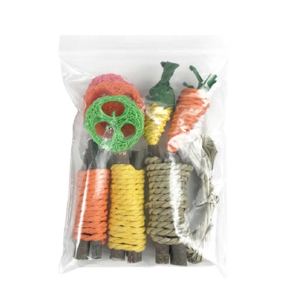 Fun Pet Rabbit Guinea Pig Dragon Cat Toy - Hamster Tooth Grinding Set for Healthy Pet Teeth - Enjoyable Pet Tooth Grinding Snacks