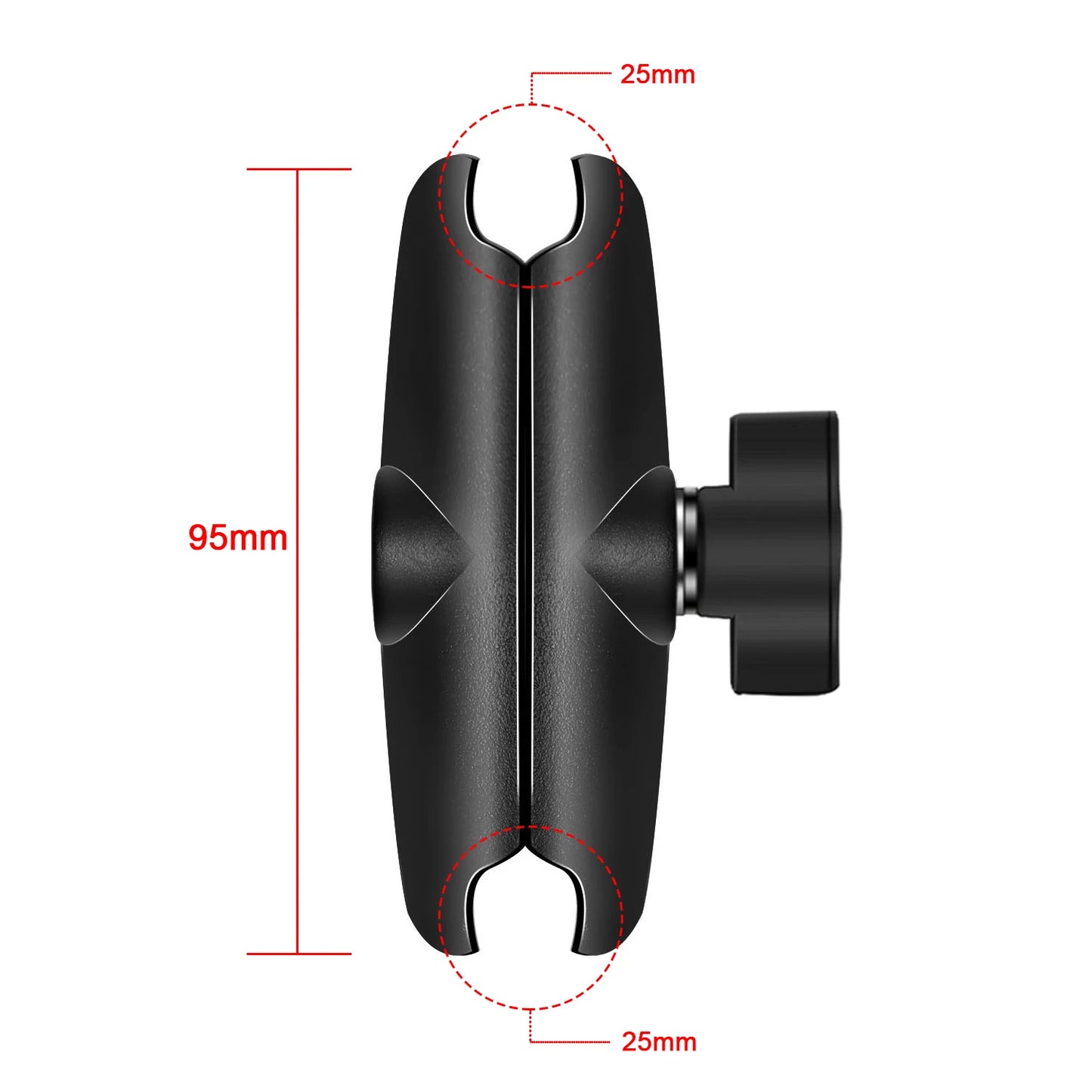 1" Ball Head Adapter Mount for Motorcycle Handlebar – Rearview Mirror Bracket for DJI, GoPro & Insta360 Cameras