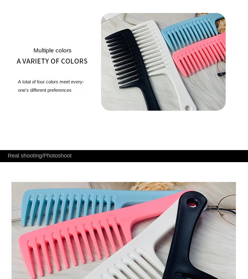 Heat Resistant Hairdressing Comb – Wet Hook Curly Hair Brush with Coarse Wide Spike Teeth, Pro Salon Styling & Dyeing Tool for Women