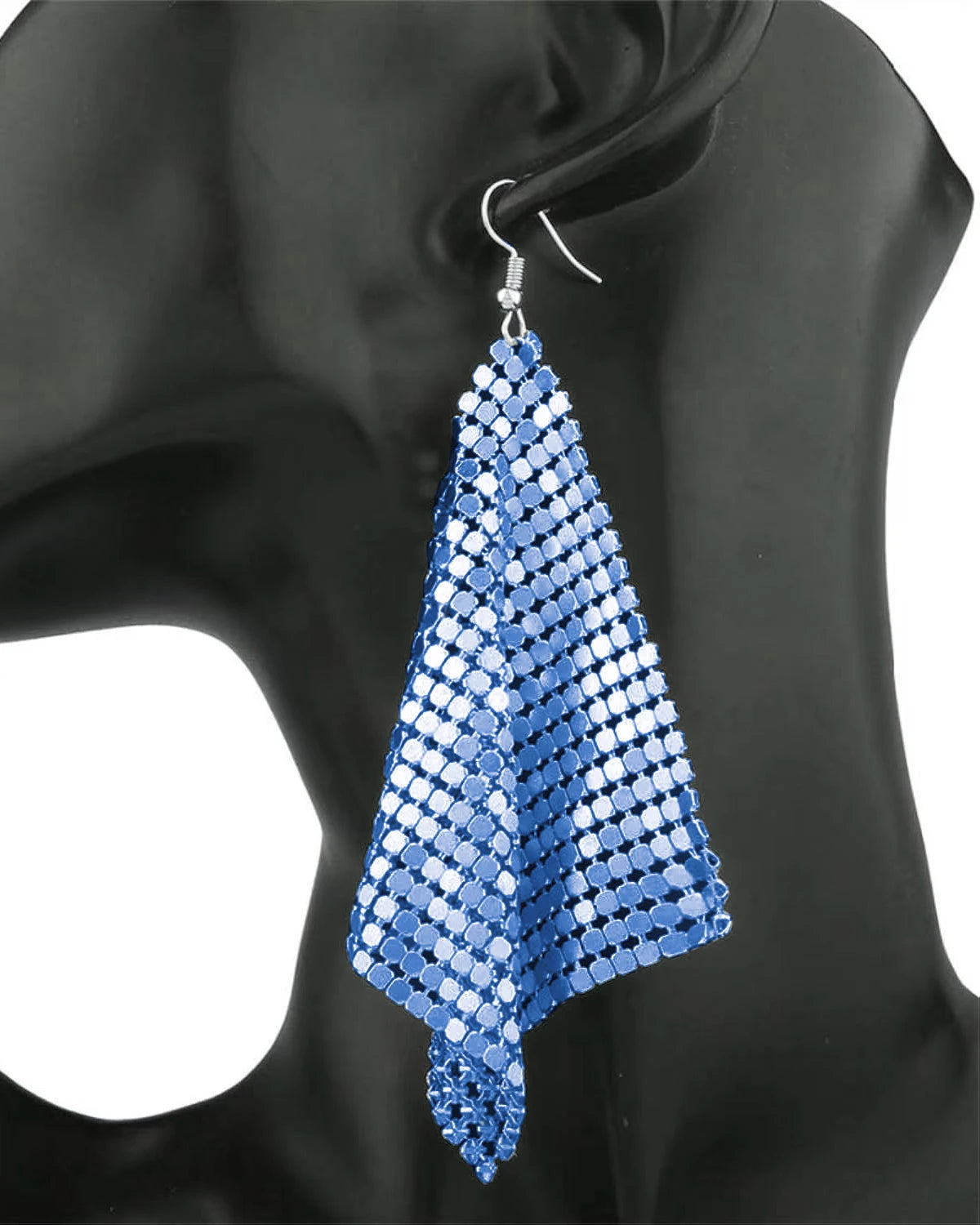 Women’s Metal Sequin Drop Earrings - Long Geometric Tassel Statement Jewelry for Wedding & Party Style