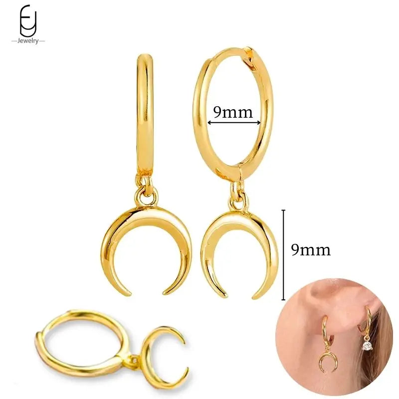 925 Sterling Silver Gold Tassel Earrings - Vintage Crystal Long Chain Hoop Jewelry for Women