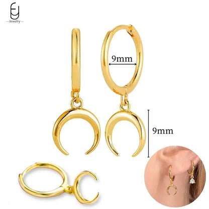 925 Sterling Silver Gold Tassel Earrings - Vintage Crystal Long Chain Hoop Jewelry for Women