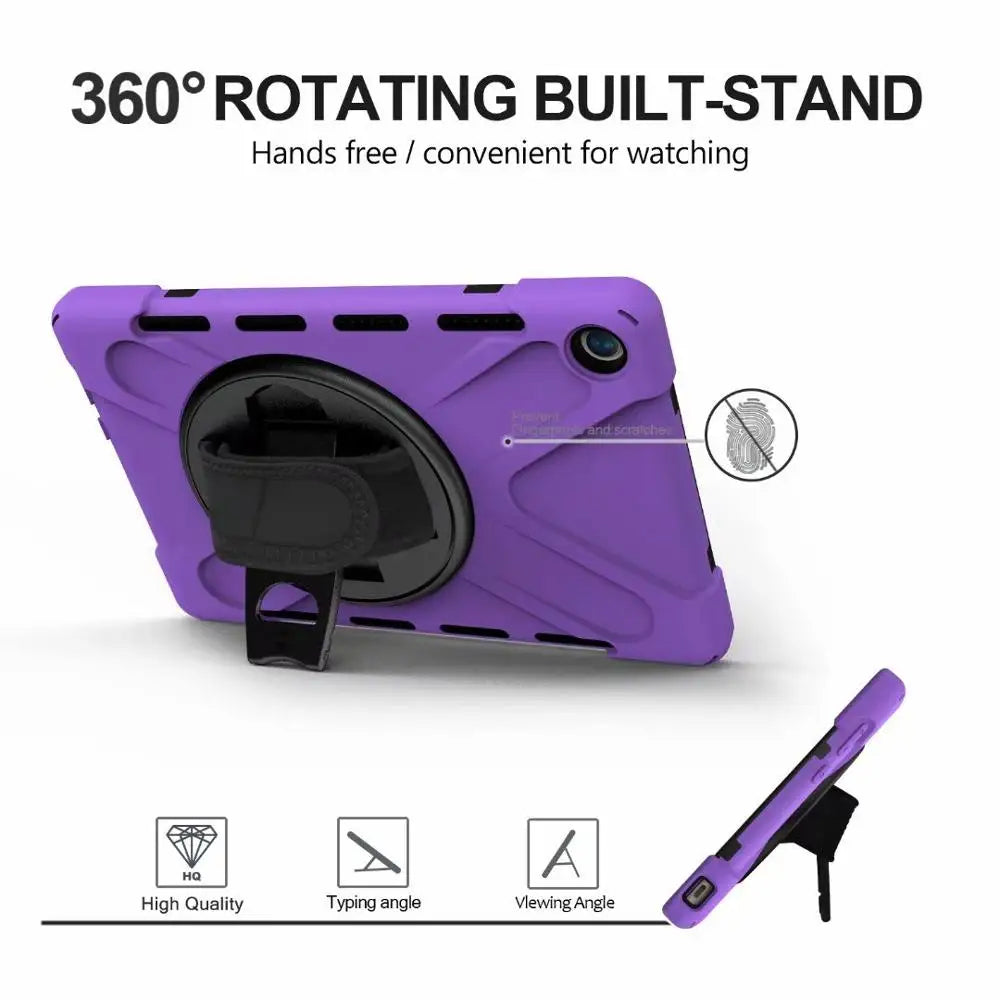 Huawei MediaPad M5 10.8 Case - 360° Rotating Hand Strap Shockproof Protective Stand Cover