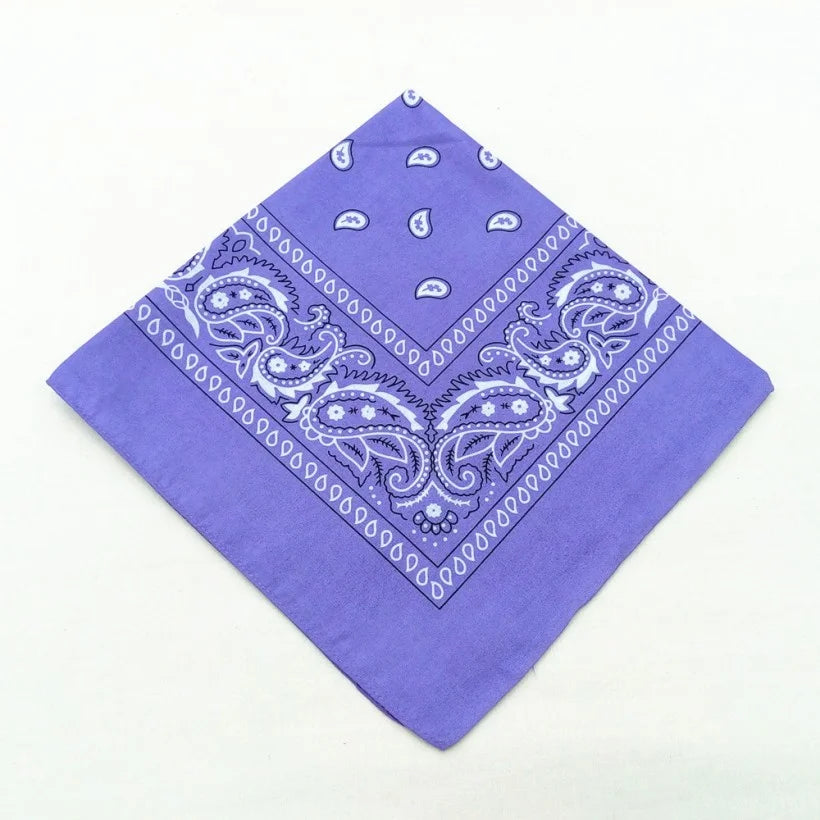 Unisex Cotton Bandana – Paisley Cowboy & Biker Headband, Wrist Wrap & Hair Scarf for Men & Women