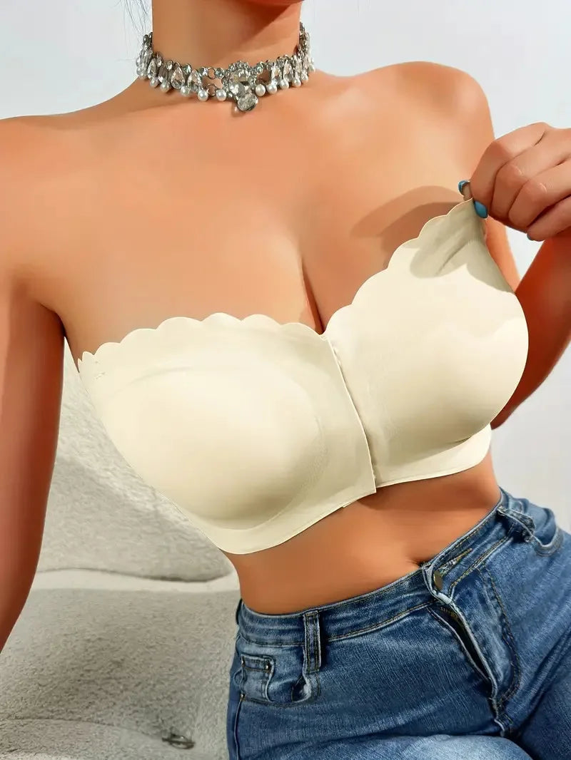 Front Button No-Wire Bra — Smooth, Breathable, Comfortable Underwear, Solid Color, Invisible & Seamless Design