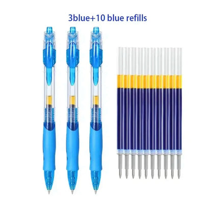 13/30pcs Retractable Gel Pen Set – Black, Red, Blue Ink Ballpoint Pens for Writing, Office, and School Stationery Supplies